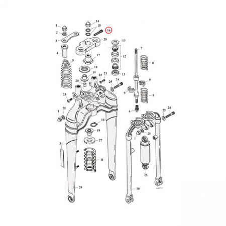 SCREW UPPER TRIPLE CLAMP, SOFTAIL SPRING