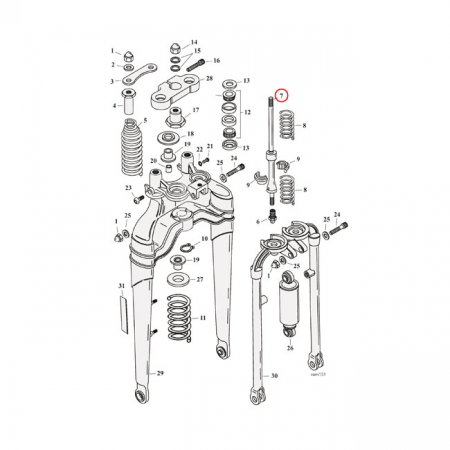 SPRING ROD ASSEMBLY, SOFTAIL SPRINGER