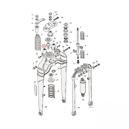 BUSHING SPRING ROD SOFTAIL SPRINGER FORK