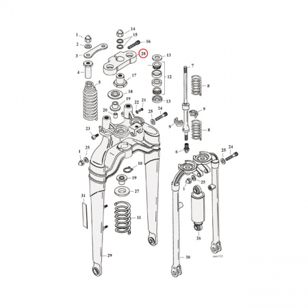UPPER TRIPLE CLAMP, SOFTAIL SPRINGER