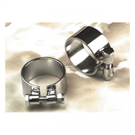 XL SPORTSTER HEAVY DUTY EXTRA WIDE HEADER CLAMPS. CHROME