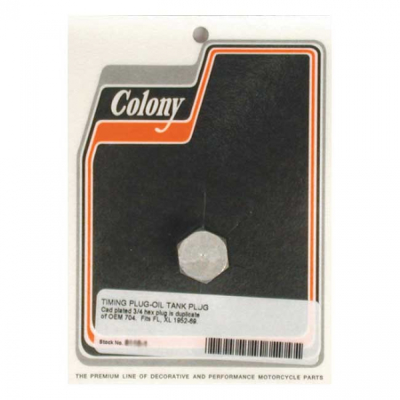 COLONY TIMING & DRAIN PLUG, OEM STYLE