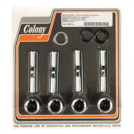 COLONY, 86-90 XL UPPER PUSHROD COVER KIT. CHROME