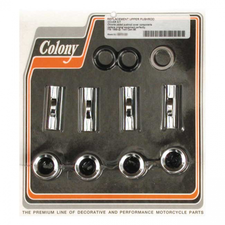 COLONY, 99-UP UPPER PUSHROD COVER KIT. CHROME