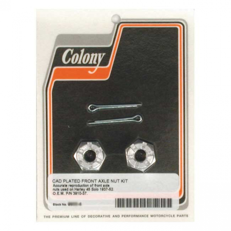 COLONY AXLE NUT KIT. FRONT