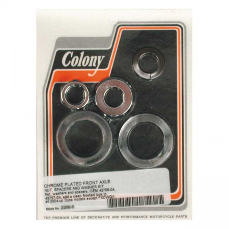 COLONY AXLE SPACER KIT FRONT, SMOOTH