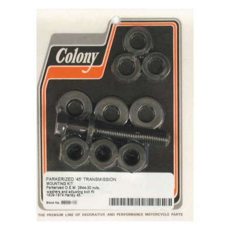 COLONY, TRANSMISSION MOUNT KIT. BLACK PARKERIZED