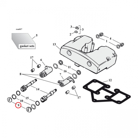 COLONY ROCKER SHAFT PLUG & NUT KIT