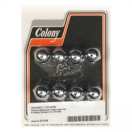 COLONY, HEAD BOLT COVER KIT. ACORN, CHROME