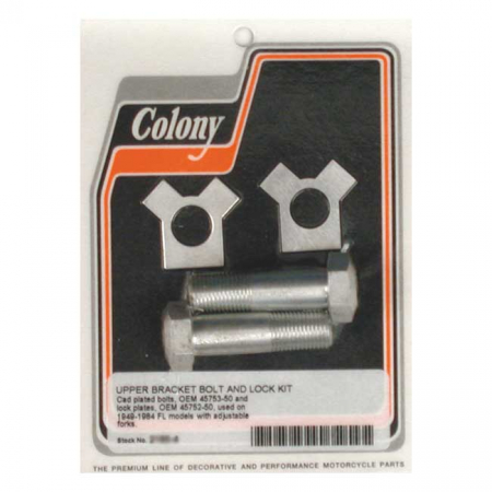 COLONY UPPER BRACKET BOLT & LOCK KIT