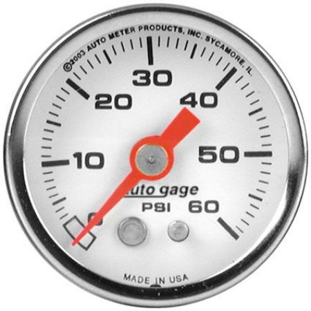 0-60 PSI OIL PRESS GAUGE WHT