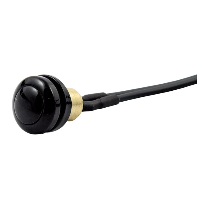 SMOOTH PUSH BUTTON SWITCH. BLACK BLACK PLATED BRASS. 5/16-24 THREADED. 508638