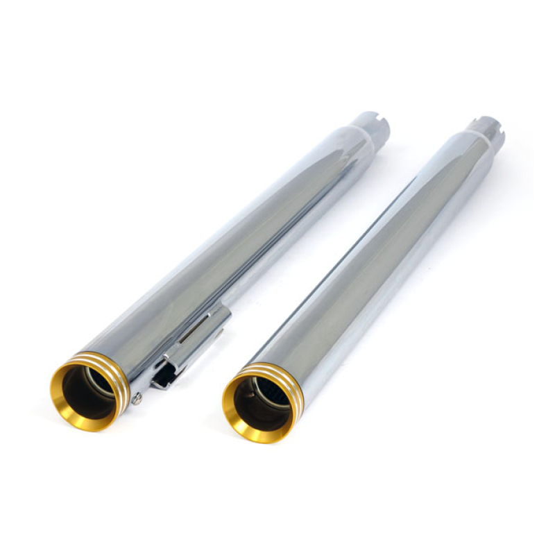 SLIP-ON SLIM TOURING MUFFLER SET 28" LONG CHROME 509027