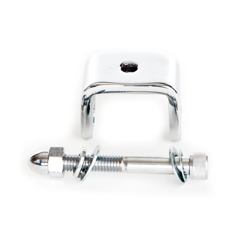 PAUGHCO, HEADLAMP MOUNT FOR SPRINGER FORKS CHROME PLATED STEEL MOUNT B 510022