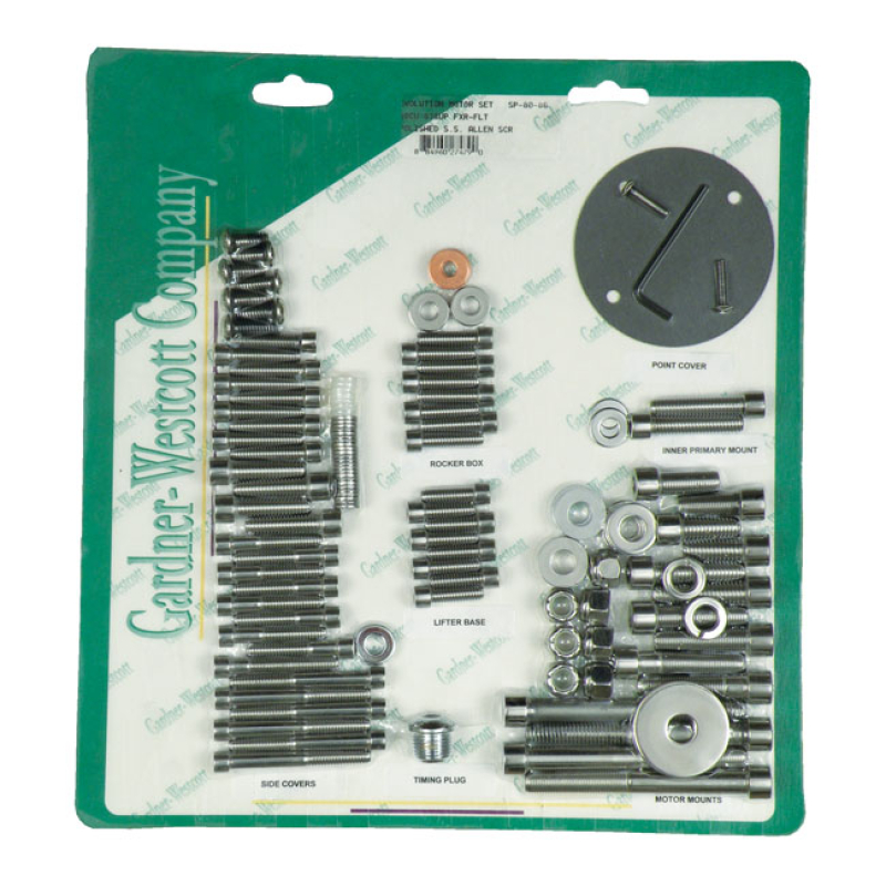 GW MOTOR SCREW SET, POLISHED SS ALLEN 510856
