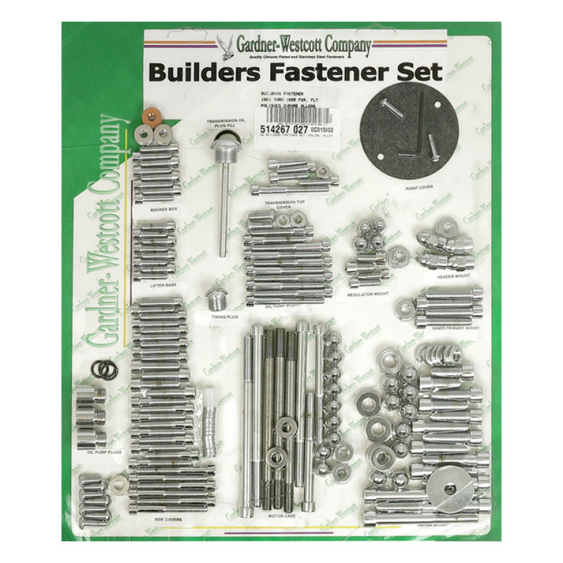 BUILDERS FASTENER SET, POLISH. ALLEN 91-95 FXR, FLT/TOURING (NU) 514267