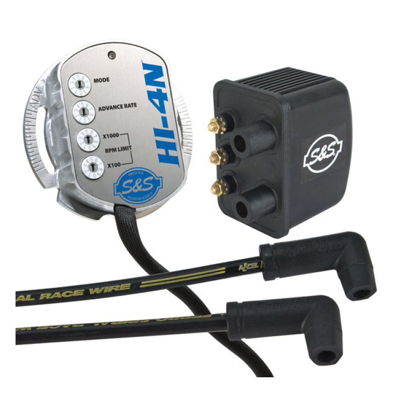 S&S, HI-4N IGNITION MODULE, COIL & SPARK PLUG WIRE KIT KIT INCLUDES 536665