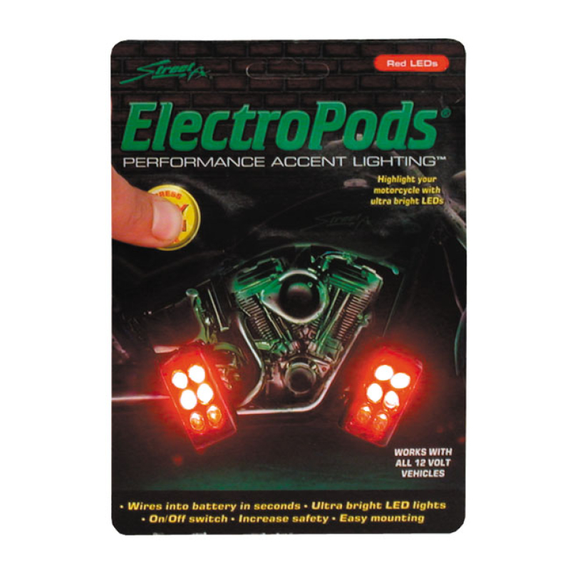 ELECTRO PODS,6 RED LED,RECTANGULAR 540004