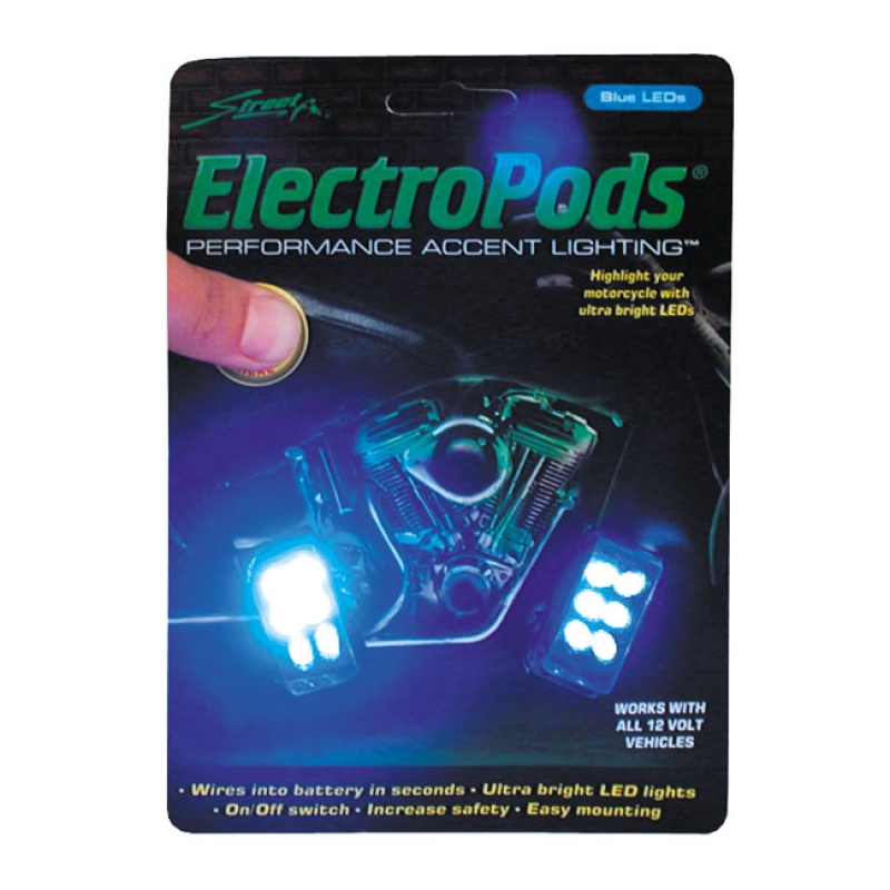 ELECTRO PODS,6 BLUE LED,RECTANGULAR 540006