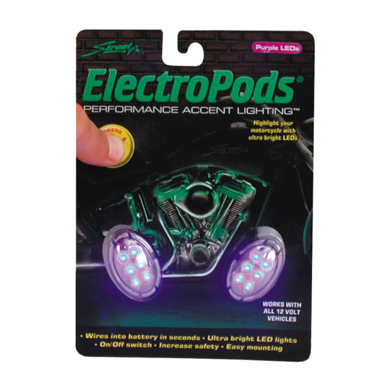 ELECTRO PODS,OVAL W/PURPLE ONE PAIR 540009