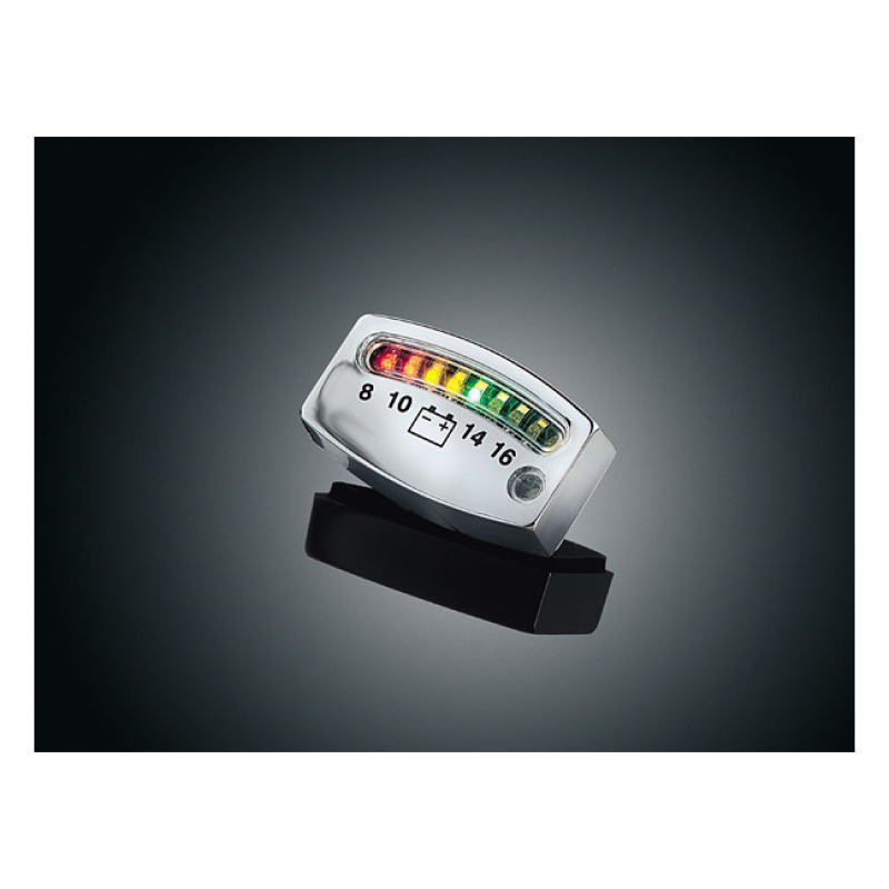 KURYAKYN LED BATTERY GAUGE CHROME 544227
