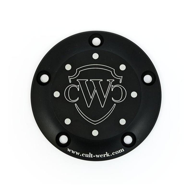 CULT-WERK, POINT COVER BLACK ALUMINUM TIMER COVER / IGNITION COVER TO 558638