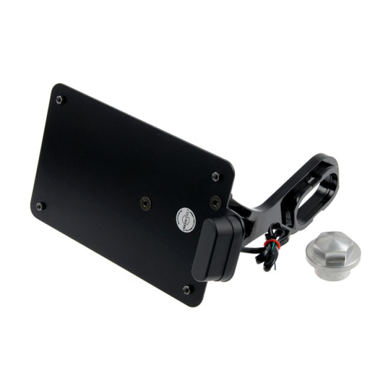 CULT-WERK, SIDE MOUNT LICENSE PLATE BRACKET, BLACK. FRANCE GLOSS BLACK 563579