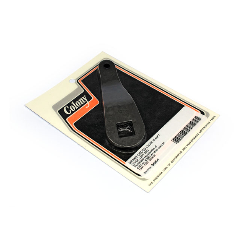 COLONY, BRAKE CROSSOVER SHAFT LEVER. LEFT END BLACK PARKERIZED. OEM ST 590316