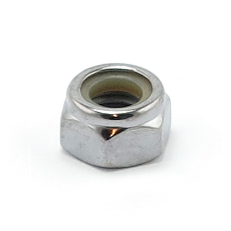 COLONY M8 X 1.25 NYLON INSERT LOCK NUTS. CHROME CHROME PLATED STEEL 598305