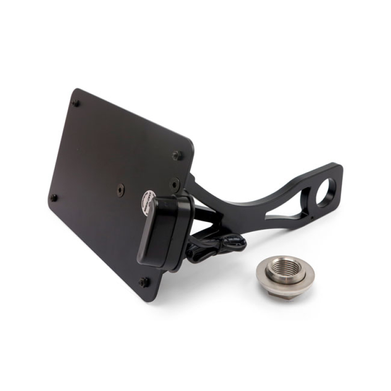 CULT-WERK, SIDE MOUNT LICENSE PLATE BRACKET, BLACK. FRANCE GLOSS BLACK 599114