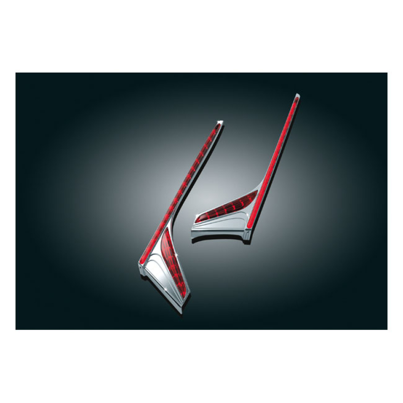 KURYAKYN, VERTICAL REAR LIGHT STRIPS CHROME CATCH THE ATTENTION OF MOT 8081173