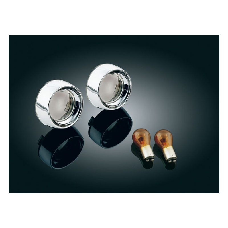 KURYAKYN FRONT DEEP DISH BEZELS W/SMOKE LENSES, AMBER BULB 8081823