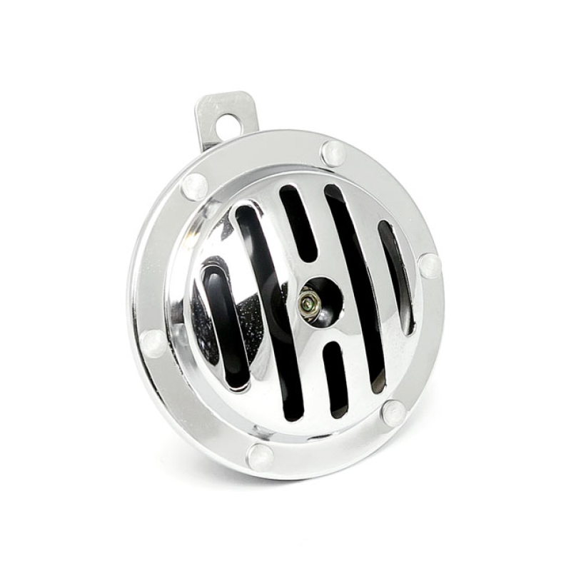 SLOTTED CUSTOM ROUND HORN. 100 MM. CHROME - SINGLE HOLE MOUNT BRACKET 905389