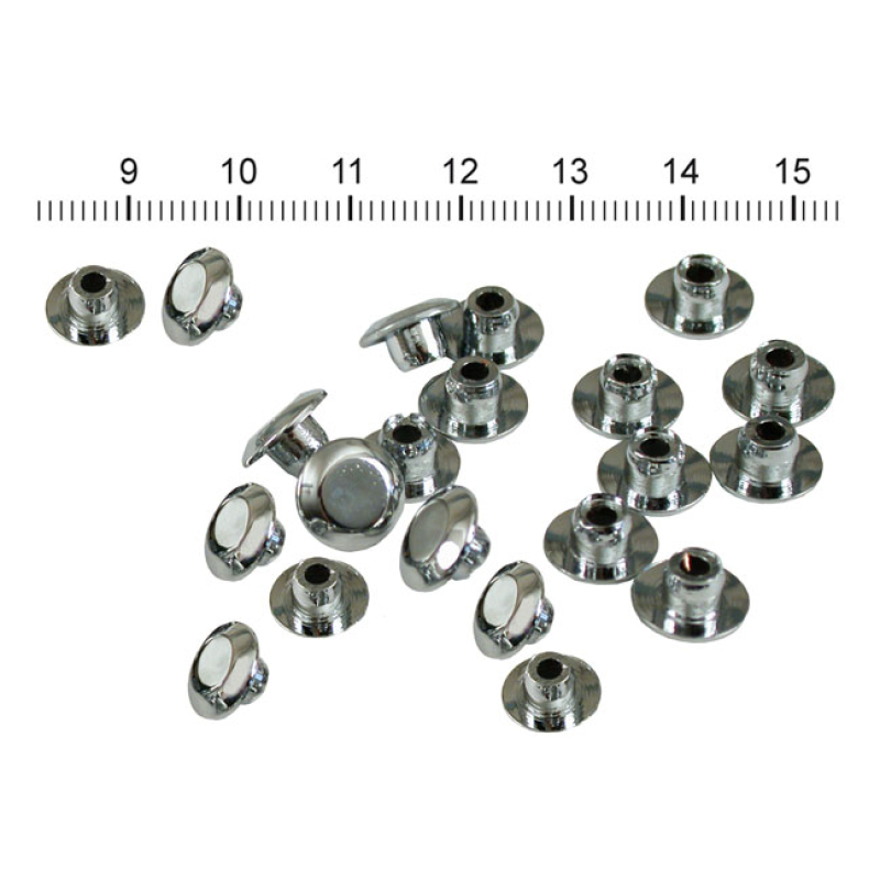 PUSH-IN MUSHROOM ALLEN HEAD PLUGS M6. CHROME CHROME PLATED PUSH-IN MUS 905754