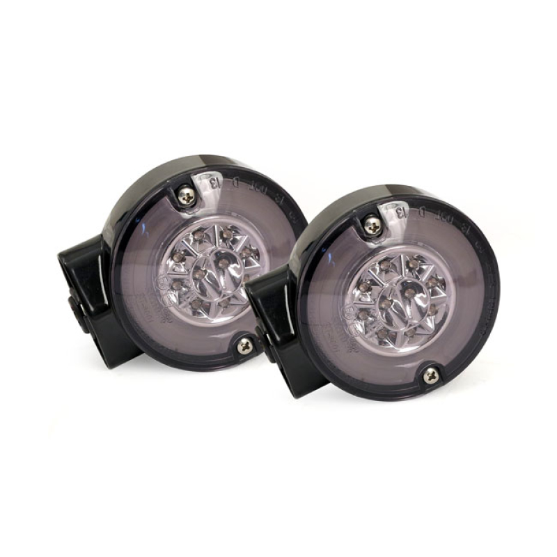 RINGERS, FL LED TURN SIGNALS. REAR. BLACK - DIE-CAST ALUMINUM HOUSING 913027
