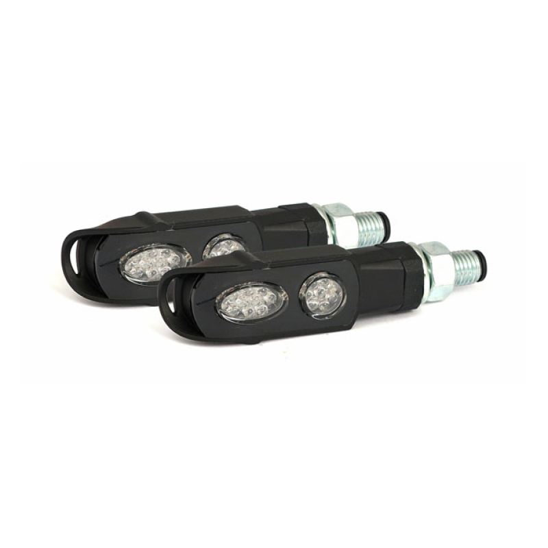 CLUSTER, LED TURN SIGNALS. BLACK. CLEAR LENS - BLACK METAL HOUSING - 914146
