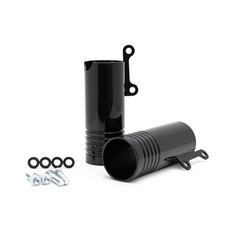 KILLER CUSTOM, LOWER FORK COVERS. GLOSS BLACK CNC MACHINED BILLET ALUM 921651