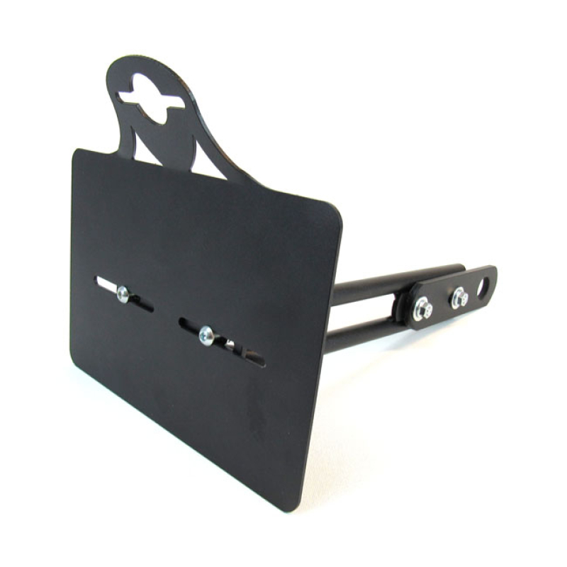 WESTLAND CUSTOMS, SIDE MOUNT LICENSE PLATE BRACKET NL/B BLACK. WITH AN 923755