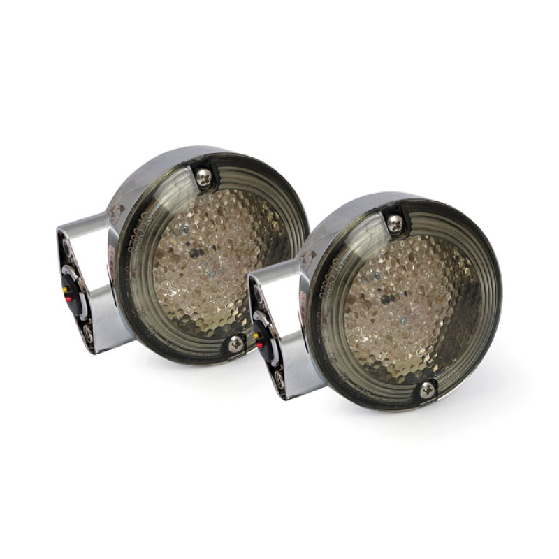 86-UP STYLE FL LED TURN SIGNALS. FRONT. CHROME - FRONT - DUAL FUNCTI 930704