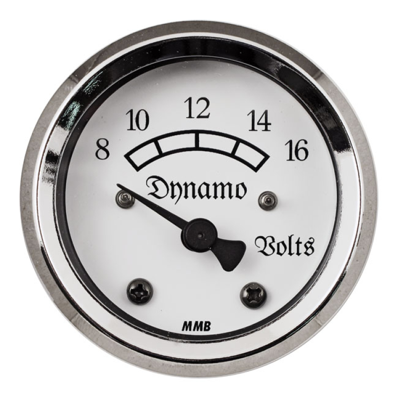 MMB 48MM ULTRA MINI VOLT METER CLASSIC CHROME/WHITE 940194