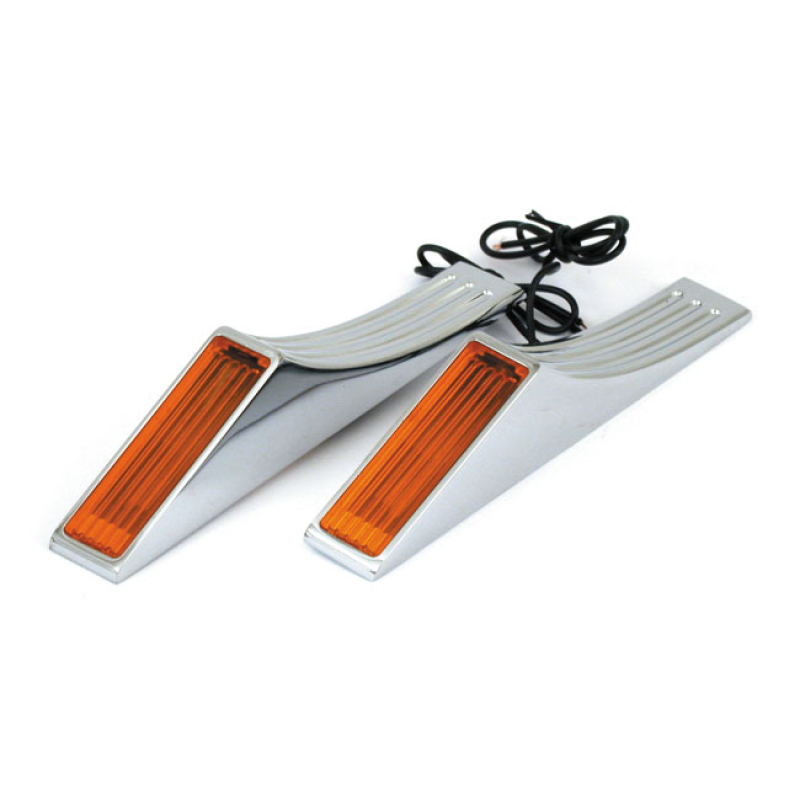 VISION, TURN SIGNALS. AMBER LENS. SF - CHROME HOUSING - 12V SINGLE F 940691