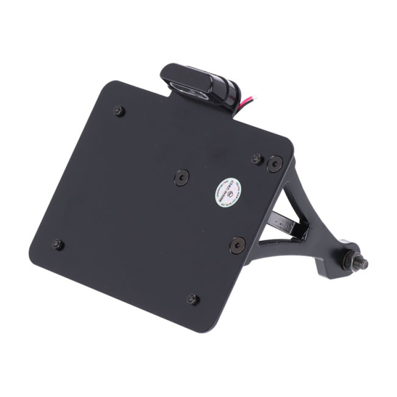 CULT-WERK, SIDE MOUNT LICENSE PLATE BRACKET, BLACK. CH SWITZERLAND. FO 942210