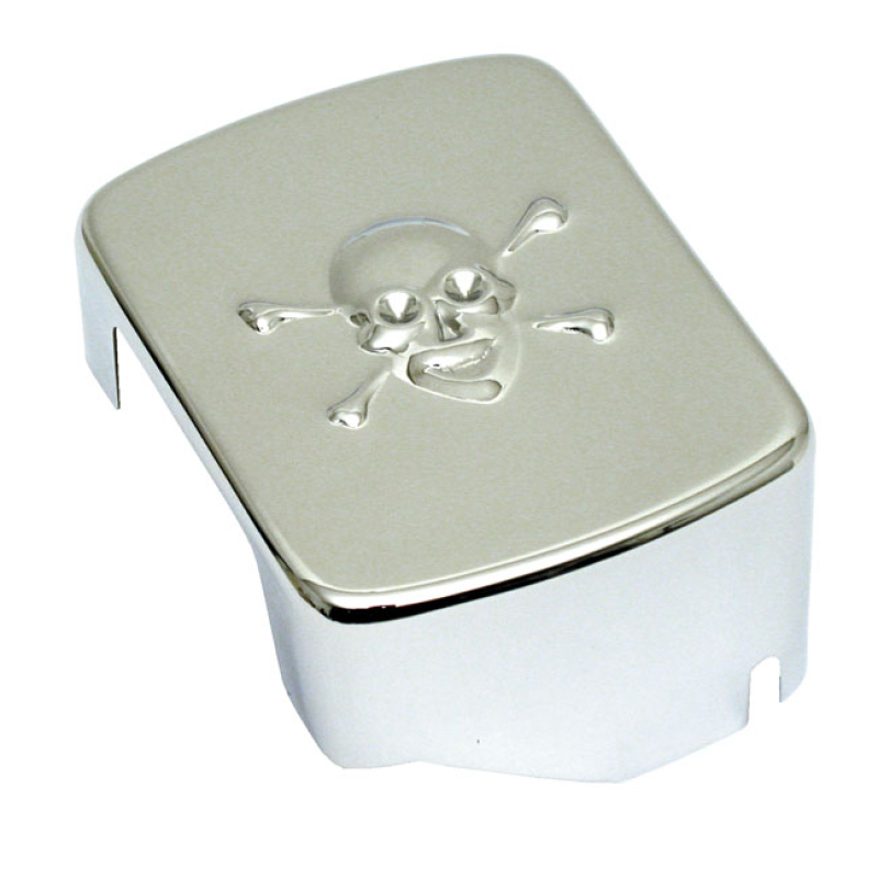 CUSTOM COIL COVER, SKULL. CHROME 950045