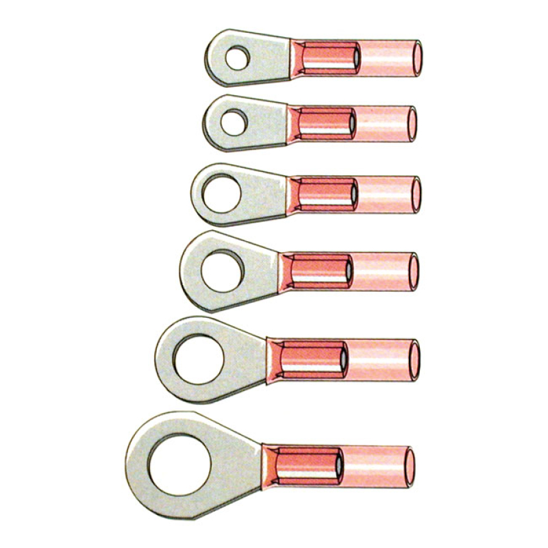 STANDARD CO, RING TERMINAL CONNECTORS #6. RED RING TERMINAL STUD DIAME 951660