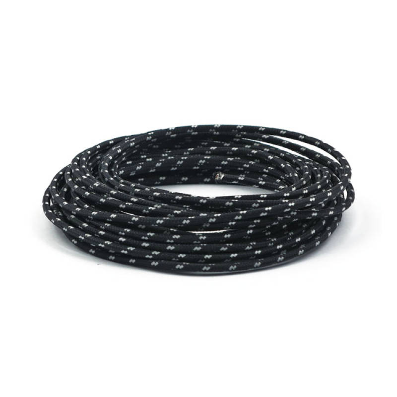 WIRING CLOTH COVERED WIRE 25FT, BLACK 951801