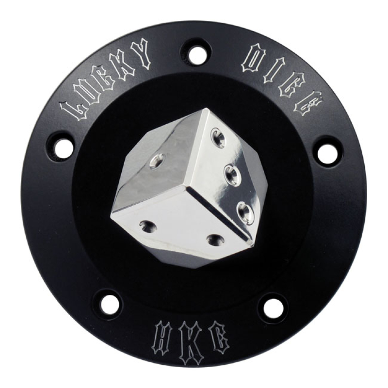 HKC POINT COVER 5-HOLE. LUCKY DICE, BLACK BLACK ANODIZED ALUMINUM WITH 954253