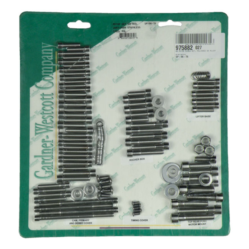 MOTOR SCREW SET, POLISHED SS ALLEN 975882