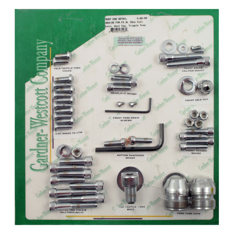GARDNER-WESTCOTT, 39MM FRONT END DETAIL KIT. CHROME INCLUDES FASTENERS 975975