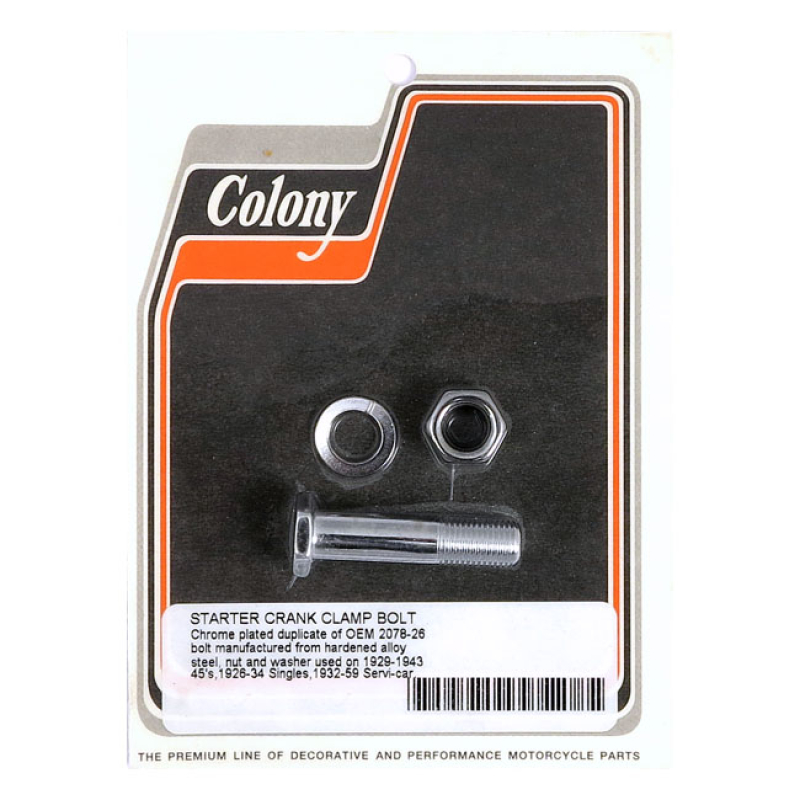 COLONY KICKSTARTER ARM BOLT KIT CHROME; FORGED STEEL 989119