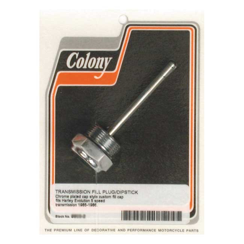 COLONY, TRANSMISSION FILL PLUG. CAP STYLE CHROME. WITH DIPSTICK. CUS 989307